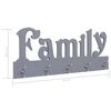 vidaXL Porte-manteau mural FAMILY Gris 74x29,5 cm
