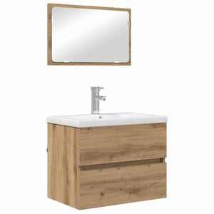 vidaXL Ensemble de mobilier de salle de bain 3 pi&egrave;ces Ch&ecirc;ne artisanal