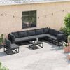 vidaXL Ensemble de canapé de jardin avec coussin 8 pcs Noir Aluminium