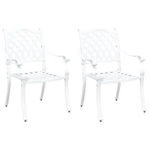 vidaXL Chaise de jardin 2 pcs Blanc 56 x 55 x 92,5 cm Aluminium