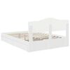vidaXL Lit de Rangement Blanc 160 x 200 cm Bois d'ing&eacute;nierie