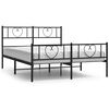 vidaXL Cadre de lit m&eacute;tal sans matelas avec pied de lit noir 150x200cm