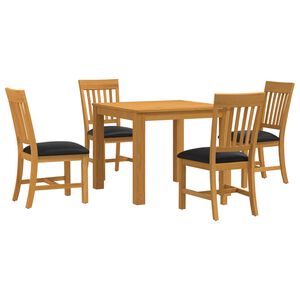 vidaXL Ensemble de salle &agrave; manger 5 pc Noir Bois de ch&ecirc;ne massif