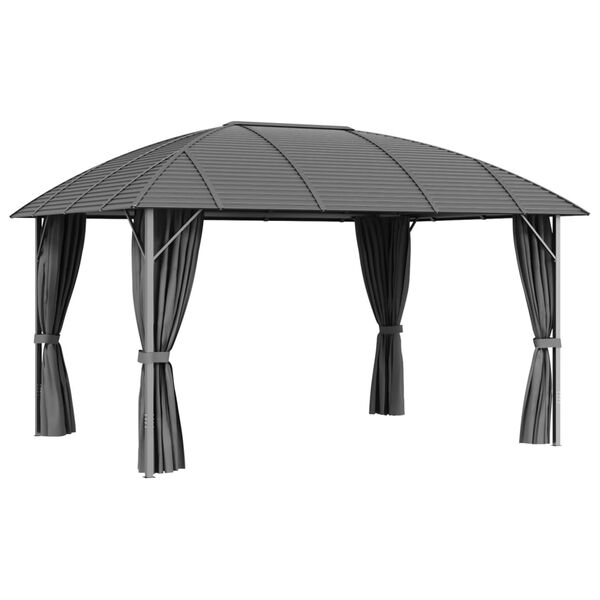 vidaXL Tonnelle avec parois lat&eacute;rales et toit arqu&eacute; 3x4 m Anthracite