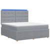 vidaXL Lit boxspring LED avec matelas Gris clair 160 x 200 cm Tissu