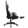 vidaXL Chaise de jeu avec repose-pied Noir et vert Cuir artificiel