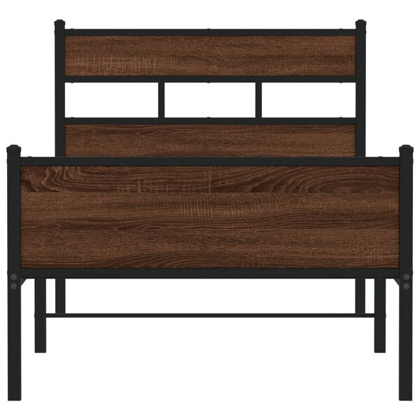vidaXL Cadre de lit sans matelas ch&ecirc;ne marron 100x200 cm