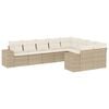 vidaXL Salon de jardin avec coussins 9 pcs beige r&eacute;sine tress&eacute;e