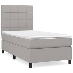 vidaXL Sommier &agrave; lattes de lit avec matelas Gris clair 80x200 cm Tissu