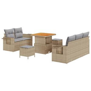 vidaXL Ensemble de canap&eacute; de jardin 10 pc Beige et Gris clair