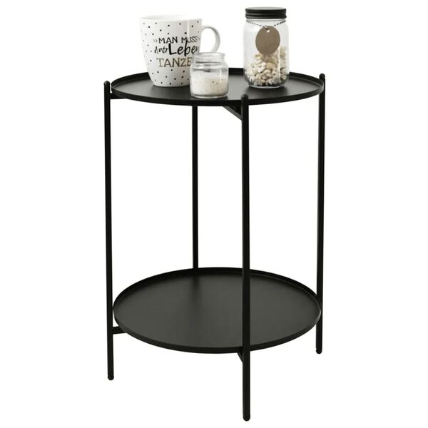 H&S Collection Table d'appoint M&eacute;tal 50,5 cm Noir