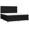vidaXL Sommier &agrave; lattes de lit et matelas et LED Noir 180x200 cm Tissu