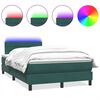 vidaXL Sommier &agrave; lattes de lit et matelas et LED vert fonc&eacute; 120x210cm velours