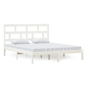 vidaXL Cadre de lit sans matelas blanc bois massif 160x200 cm