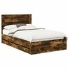 vidaXL Cadre de lit Ch&ecirc;ne fum&eacute; 120 x 190 cm Bois Ing&eacute;nierie