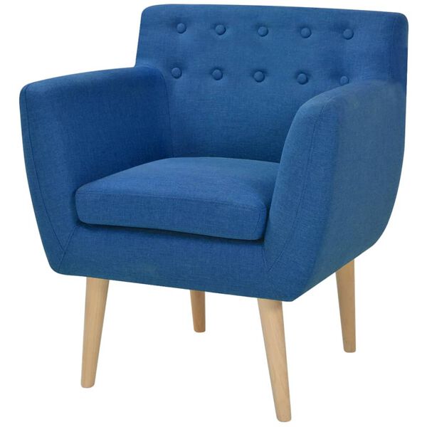 vidaXL Fauteuil bleu tissu
