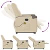 vidaXL Fauteuil inclinable de massage Cr&egrave;me Tissu