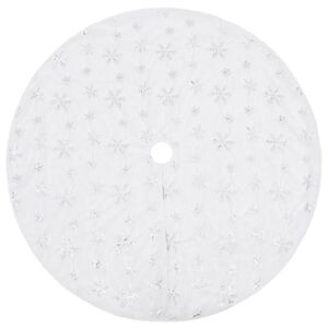 vidaXL Jupe de sapin de No&euml;l de luxe blanche 150 cm en fausse fourrure
