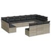 vidaXL Salon de jardin avec coussins 13 pcs gris clair r&eacute;sine tress&eacute;e