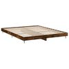 vidaXL Cadre de lit sans matelas ch&ecirc;ne fum&eacute; 200x200 cm bois ing&eacute;nierie