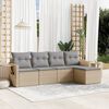 vidaXL Salon de jardin avec coussins 5 pcs beige r&eacute;sine tress&eacute;e