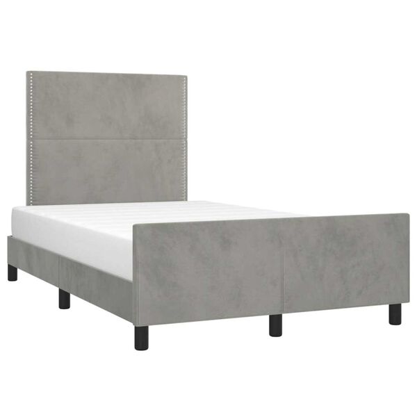 vidaXL Cadre de lit sans matelas gris clair 120x200 cm velours