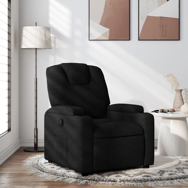 vidaXL Fauteuil inclinable en tissu noir