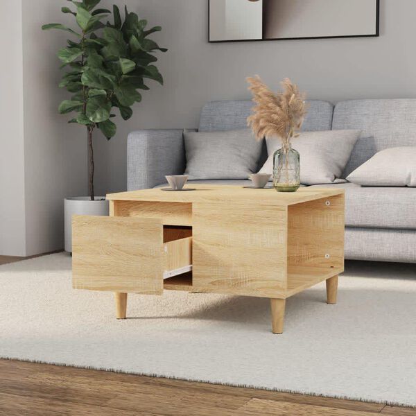 vidaXL Table basse ch&ecirc;ne sonoma 55x55x36,5 cm bois d'ing&eacute;nierie