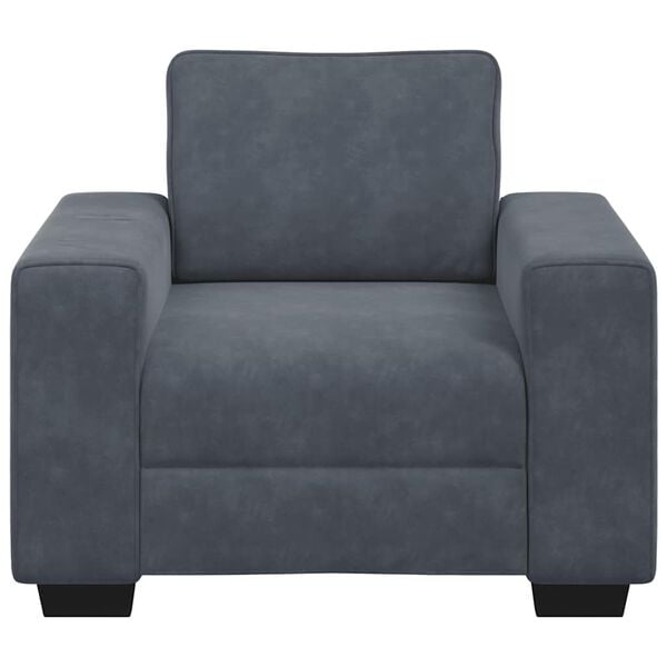 vidaXL Fauteuil gris fonc&eacute; 100x77x82 cm velours