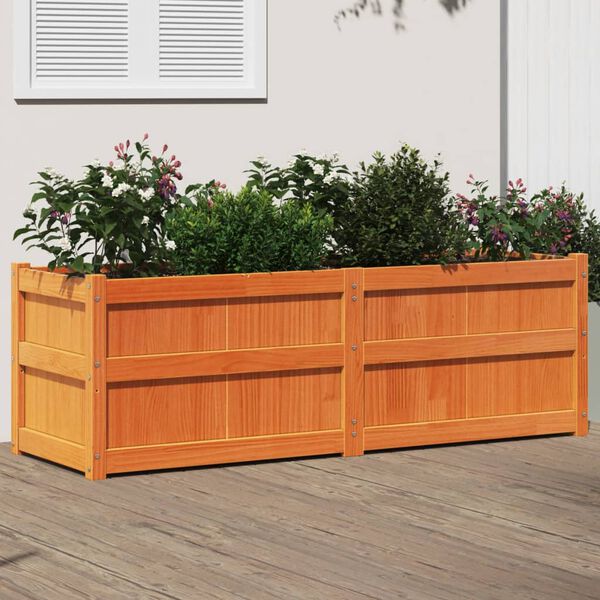 vidaXL Jardini&egrave;re cire marron 150x50x50 cm bois de pin massif
