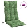vidaXL Coussins de chaise &agrave; dossier haut lot de 6 mod&egrave;le de feuille