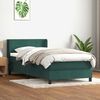 vidaXL Sommier &agrave; lattes de lit et matelas vert fonc&eacute; 80x220 cm velours
