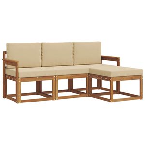 vidaXL Ensemble de canap&eacute;s d'ext&eacute;rieur 4 pcs Naturel et Beige