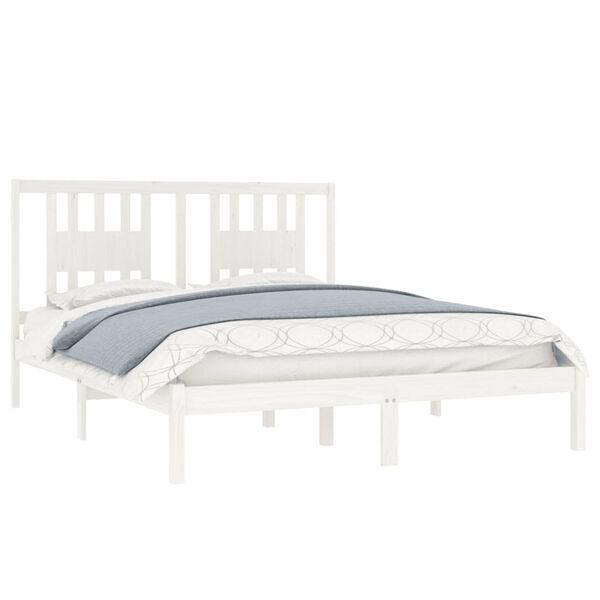 vidaXL Cadre de lit sans matelas blanc bois massif 140x200 cm