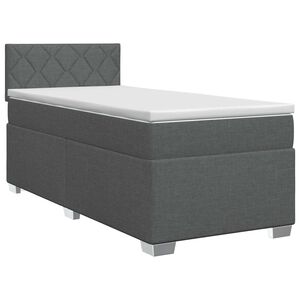 vidaXL Lit boxspring avec matelas Gris fonc&eacute; 90 x 190cm Tissu
