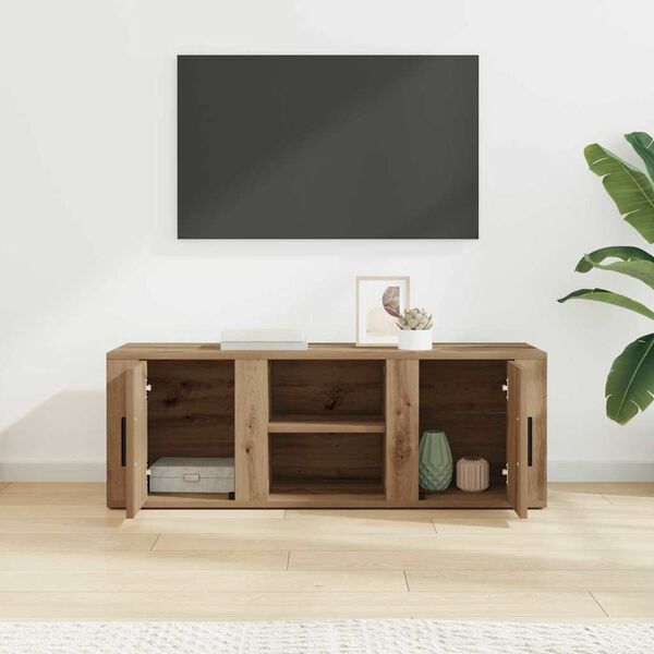 vidaXL Meuble TV Ch&ecirc;ne artisanal 100 x 31,5 x 35 cm Bois d'ing&eacute;nierie