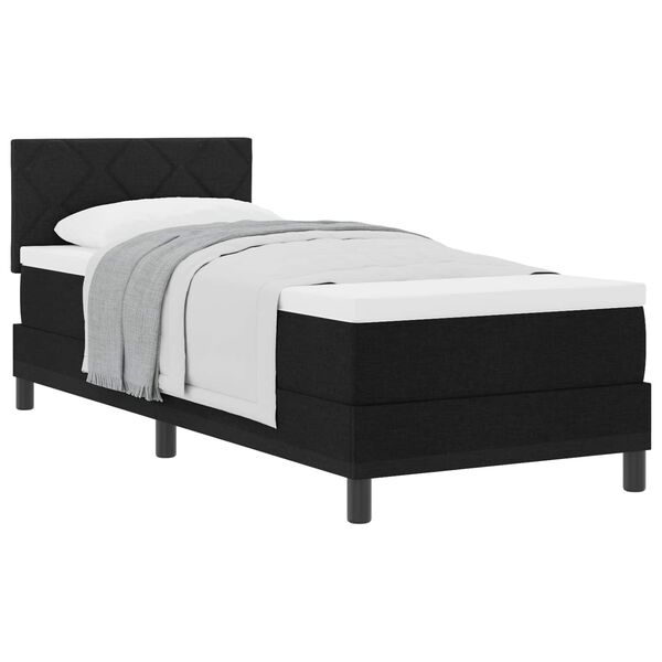 vidaXL Lit &agrave; ressorts avec matelas Noir 80 x 200 cm tissu
