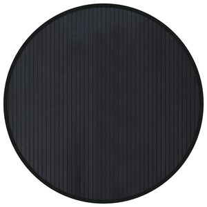vidaXL Tapis rond noir 80 cm bambou