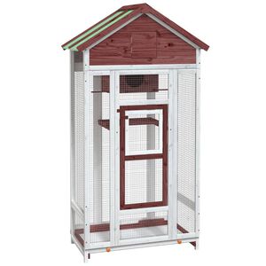 vidaXL Maison &agrave; oiseaux moka 91,5x53x170 cm bois massif de pin