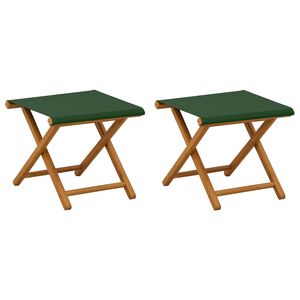 vidaXL Chaise Longue 2 pcs Bois d'eucalyptus massif Vert