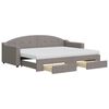 vidaXL Lit de jour avec gigogne et tiroirs taupe 80x200 cm tissu