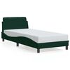 vidaXL Cadre de lit Dover vert fonc&eacute; 90x200 cm velours