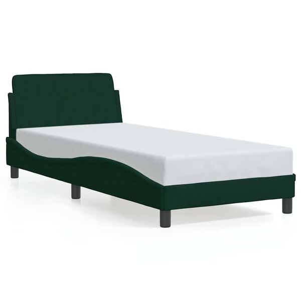 vidaXL Cadre de lit Dover vert fonc&eacute; 90x200 cm velours