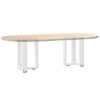vidaXL Pieds de table basse en T, 2 pi&egrave;ces, blanc, 28 x 25 x (42-43) cm, acier