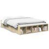 vidaXL Cadre de lit sans matelas ch&ecirc;ne sonoma 135x190 cm
