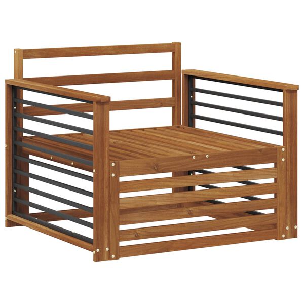 vidaXL 2 Pi&egrave;ce Canap&eacute; avec Accoudoirs Bois d'Acacia Massif Naturel