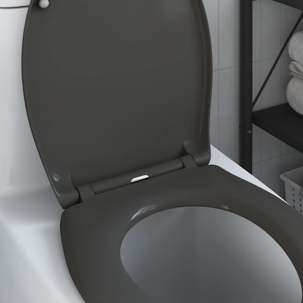 vidaXL Siège de Toilette à Libération Rapide Anthracite