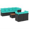 vidaXL Salon de jardin 8 pcs avec coussins noir r&eacute;sine tress&eacute;e