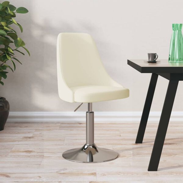 vidaXL Chaise pivotante de salle à manger Crème Tissu