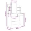 vidaXL Coiffeuse avec miroir Ch&ecirc;ne fum&eacute; 96x40x142 cm